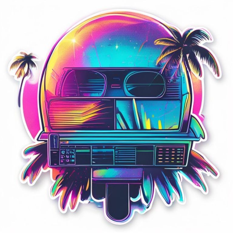 Synthwave Sticker